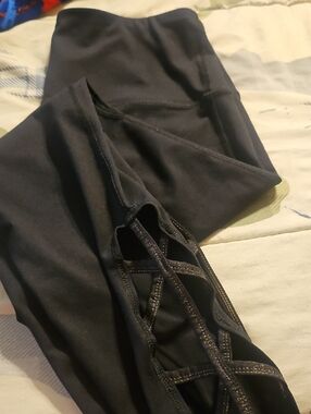 GAIAM Black Crisscross Leggings